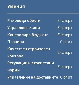 cv примерен умения на строител cv примерен умения на строител