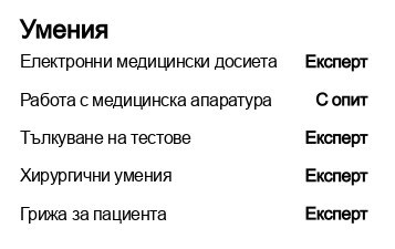 cv примерен умения на лекар